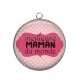 Pendentif Cabochon Argent - meilleure maman du monde