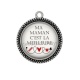 Pendentif Cabochon Argent - ma maman c'est la meilleure