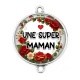 Connecteur Cabochon Argent - super maman