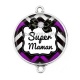 Connecteur Cabochon Argent - super maman