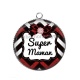 Pendentif Cabochon Argent - super maman