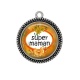 Pendentif Cabochon Argent - super maman
