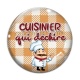 Cabochon Verre - cuisinier qui déchire