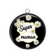 Pendentif Cabochon Argent - super maman