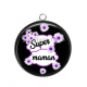 Pendentif Cabochon Argent - super maman