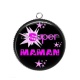 Pendentif Cabochon Argent - super maman