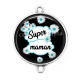 Connecteur Cabochon Argent - super maman