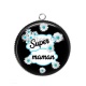 Pendentif Cabochon Argent - super maman