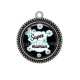 Pendentif Cabochon Argent - super maman