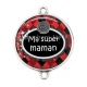 Connecteur Cabochon Argent - super maman