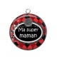 Pendentif Cabochon Argent - super maman