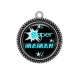 Pendentif Cabochon Argent - super maman