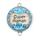 Connecteur Cabochon Argent - super maman