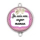 Connecteur Cabochon Argent - super maman
