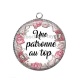 Pendentif Cabochon Argent - une patronne au top