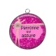 Pendentif Cabochon Argent - patronne qui assure
