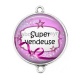 Connecteur Cabochon Argent - super vendeuse