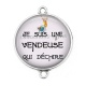 Connecteur Cabochon Argent - je suis une vendeuse qui déchire