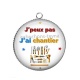 Pendentif Cabochon Argent - J'peux pas j'ai chantier