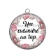 Pendentif Cabochon Argent - une cuisinière au top