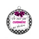 Pendentif Cabochon Argent - je suis une cuisinière qui déchire