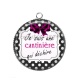 Pendentif Cabochon Argent - je suis une cantinière qui déchire
