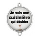 Connecteur Cabochon Argent - je suis une cuisinière qui déchire