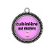Pendentif Cabochon Argent - cuisinière qui déchire