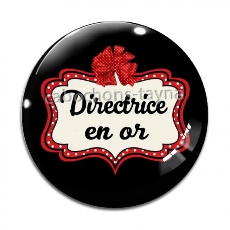 Cabochon Verre - directrice en or