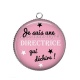 Pendentif Cabochon Argent - je suis une directrice qui déchire