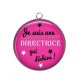 Pendentif Cabochon Argent - je suis une directrice qui déchire