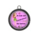 Pendentif Cabochon Argent - je suis une esthéticienne qui déchire