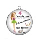Pendentif Cabochon Argent - je suis une esthéticienne qui déchire
