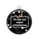Pendentif Cabochon Argent - je suis une super esthéticienne 