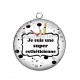Pendentif Cabochon Argent - je suis une super esthéticienne 