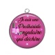 Pendentif Cabochon Argent - he suis une prothésiste ongulaire qui déchire