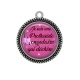 Pendentif Cabochon Argent - he suis une prothésiste ongulaire qui déchire