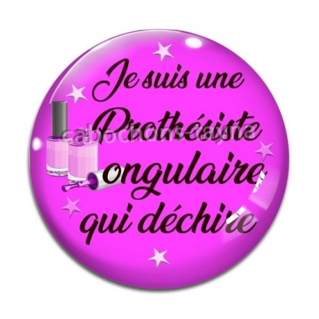 Cabochon Verre - he suis une prothésiste ongulaire qui déchire