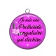 Pendentif Cabochon Argent - he suis une prothésiste ongulaire qui déchire
