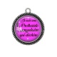 Pendentif Cabochon Argent - he suis une prothésiste ongulaire qui déchire
