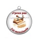 Pendentif Cabochon Argent - J'peux pas j'ai menuiserie