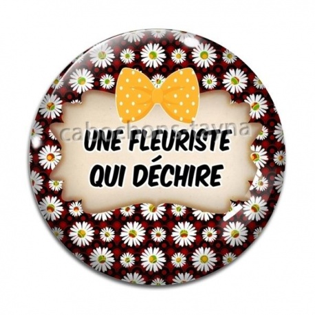 Cabochon Verre -  une fleuriste qui déchire