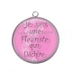 Pendentif Cabochon Argent -  une fleuriste qui déchire