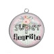 Pendentif Cabochon Argent - super fleuriste
