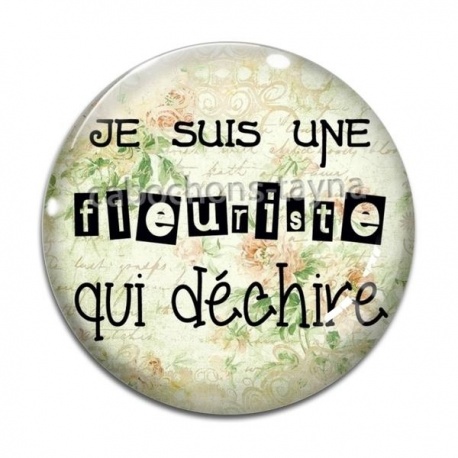 Cabochon Verre -  une fleuriste qui déchire