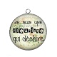 Pendentif Cabochon Argent -  une fleuriste qui déchire