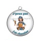 Pendentif Cabochon Argent - J'peux pas j'ai chantier