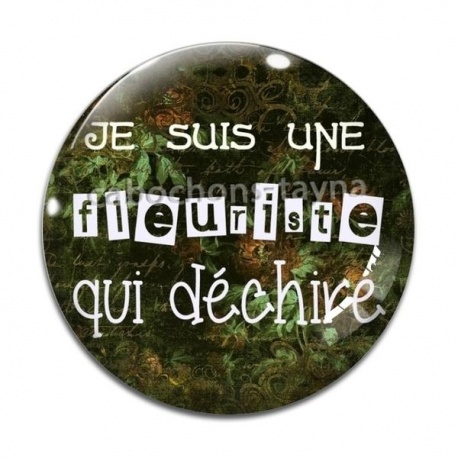 Cabochon Verre -  une fleuriste qui déchire