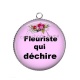 Pendentif Cabochon Argent -  une fleuriste qui déchire