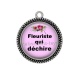 Pendentif Cabochon Argent -  une fleuriste qui déchire